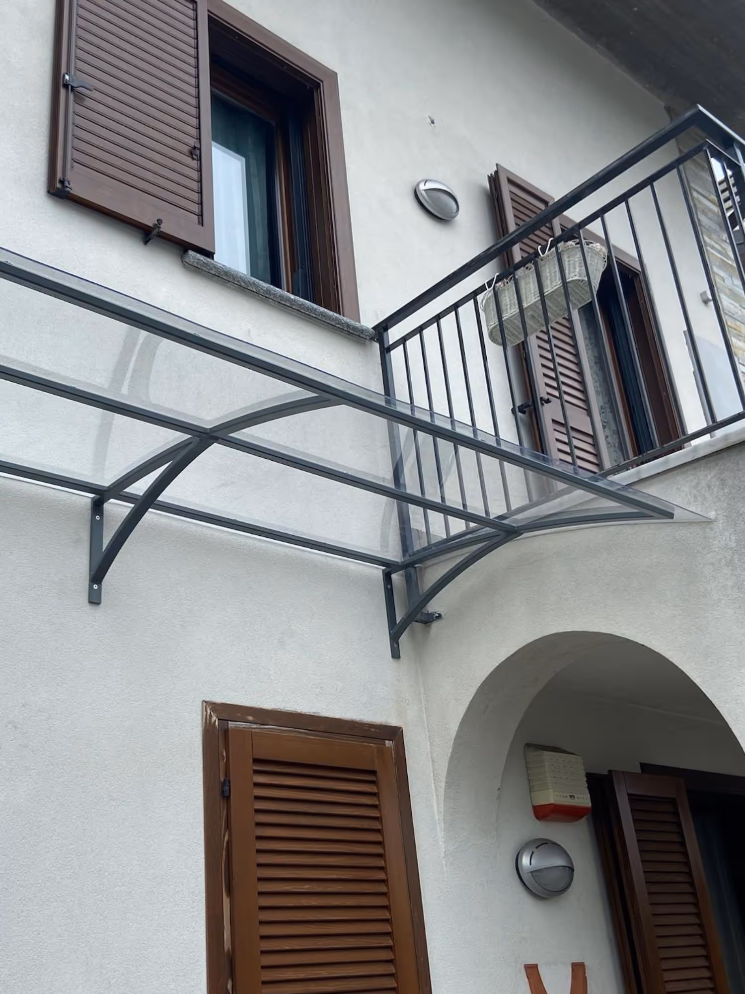 Pensilina ingresso ferro Monza